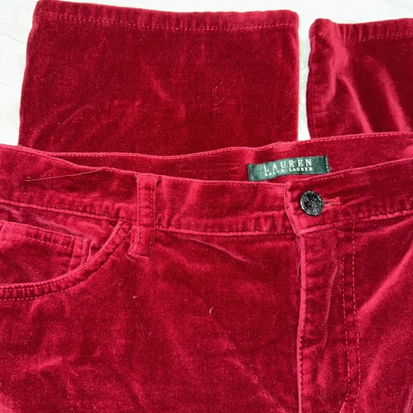 Ralph Lauren women’s red velvet jeans holiday pants size 10 - Picture 2 of 7